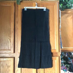 AERIE Chunky Ribbed MIDI Sweater Skirt Black - S